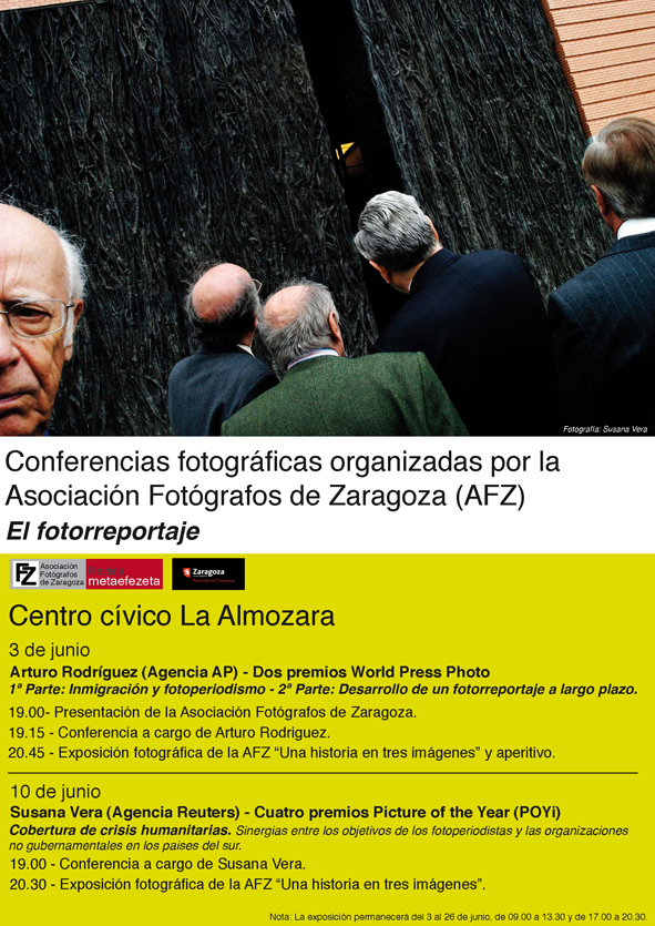 Cartel conferencias AFZ (Foto Susana Vera)